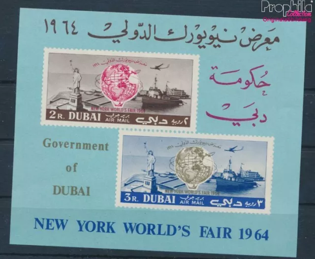 Dubai Bloque 20 (completa edición) nuevo con goma original 1964 expos (10326025