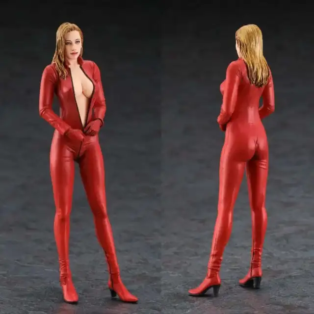 1/12 Resin-Modellbausatz Hot Beautiful Girl Motorradfahrer Auto Speed Racer...