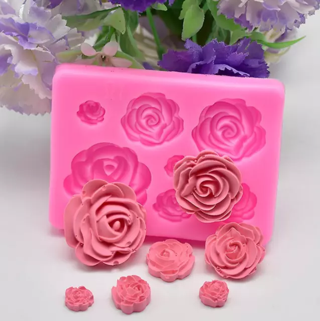 Silicone Flower Rose Fondant Mould Cake Rose Sugar Craft Baking Icing Mold