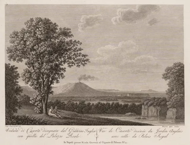 ALOJA (19.Jhd) nach FERGOLA (*1768), Landschaft bei Neapel mit Caserta,  1806, R