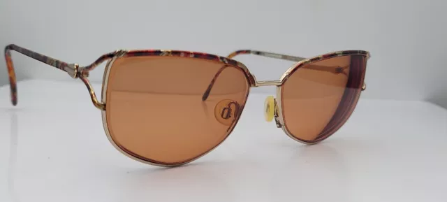Vintage Givenchy 1 Brown Gold Oval Metal Sunglasses Italy FRAMES ONLY