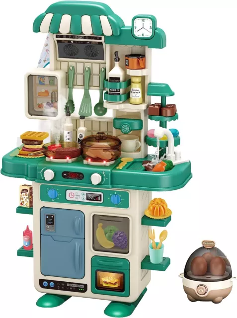 Juego de cocina para niños TEMI, 34 piezas, juguetes de cocina para niños  de 2 a 5 años, juego de ollas, sartenes, utensilios y comida para jugar,  con