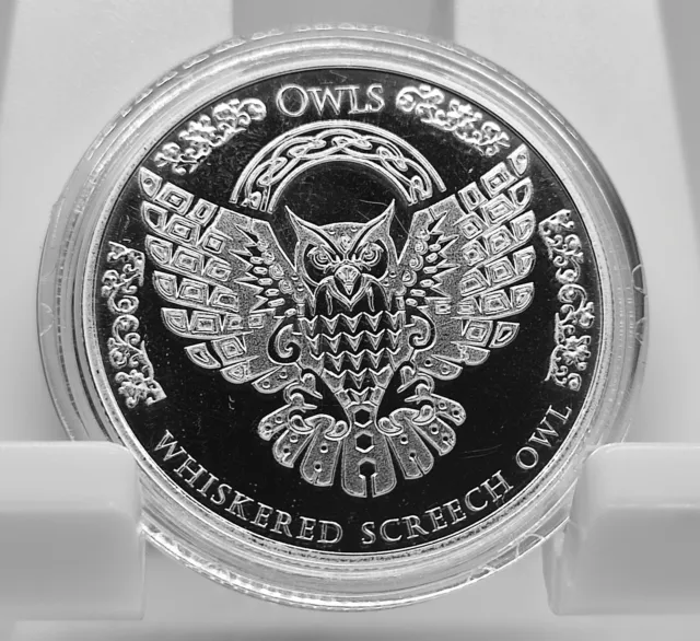 2022 Tokelau Owls Whiskered Screech Owl 1 once argent 1 oz silver