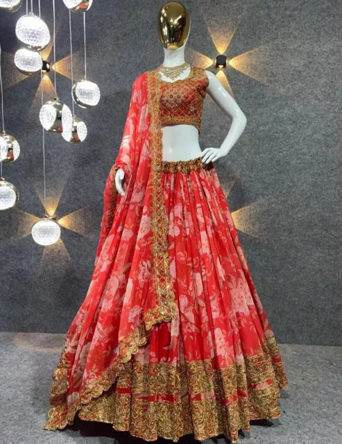 Indian Choli Lehenga Wedding Party Lengha Bollywood Wear Pakistani Designer