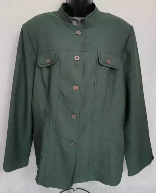 Sag Harbor Blazer Jacket Coat Size 18 Tall 18T Womens Green