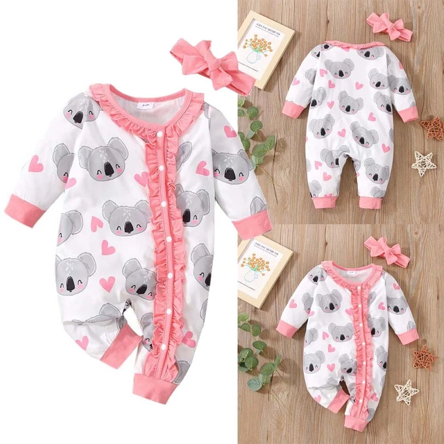 Tuta tutina body abiti neonato bambina orso manica lunga