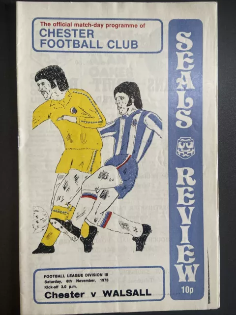 Chester City v Walsall(Division 3 76/7) 6/11/76
