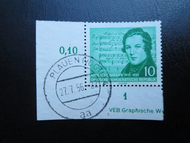DDR 1956 Mi-Nr 528 mit Eckrand, gestempelt