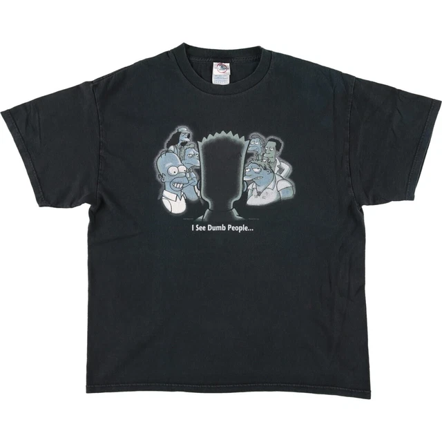 Vintage 90'S Screen Stars Best The Simpsons The Simpsons Character Print T-Shirt Made in USA Men's XL Size cotton gray type Vintage Second Hand