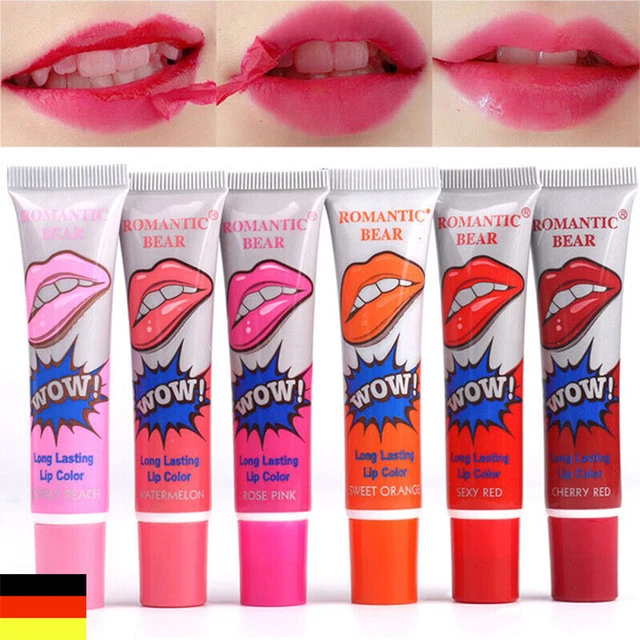 6x Tatuaje Peel Off Mask Tinte un lápiz labial permanente