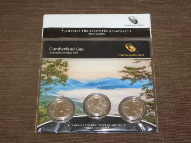 Us Mint 3 Coin Set 2016 America The Beautiful Quarters Cumberland Gap Kentucky