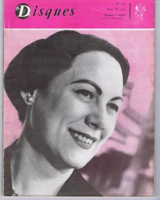 LA REVUE DISQUES No 114 JANVIER FEVRIER 1960 RENATA TEBALDI