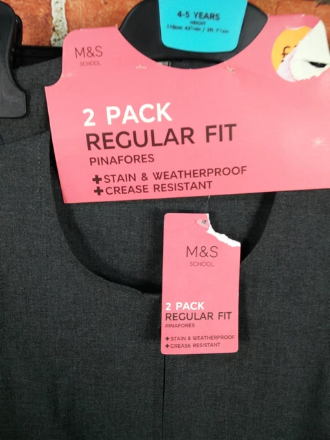 Pacchetto Abito Scuola Pinnafore Bambina Nuovo Con Etichette Età 4-5 Anni M&S Grigio Cerniera Invernale 110Cm 3