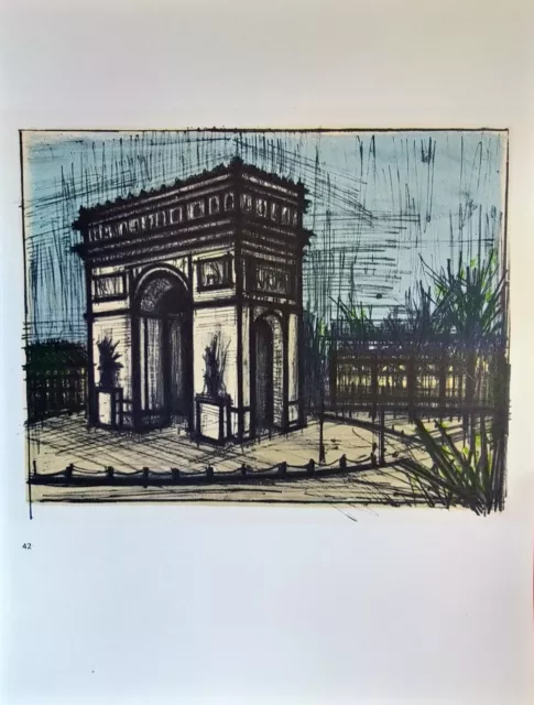 Bernard BUFFET (1928-99) lithograph 1967 21x24cm Arc de Triomphe, Paris