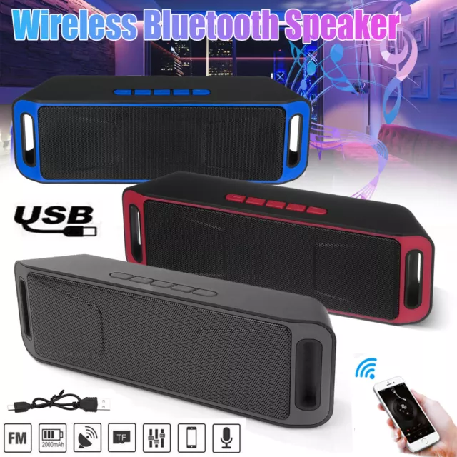 Portable Bluetooth LOUD Wireless Speaker Outdoor Stereo Bass USB/TF/FM Radio