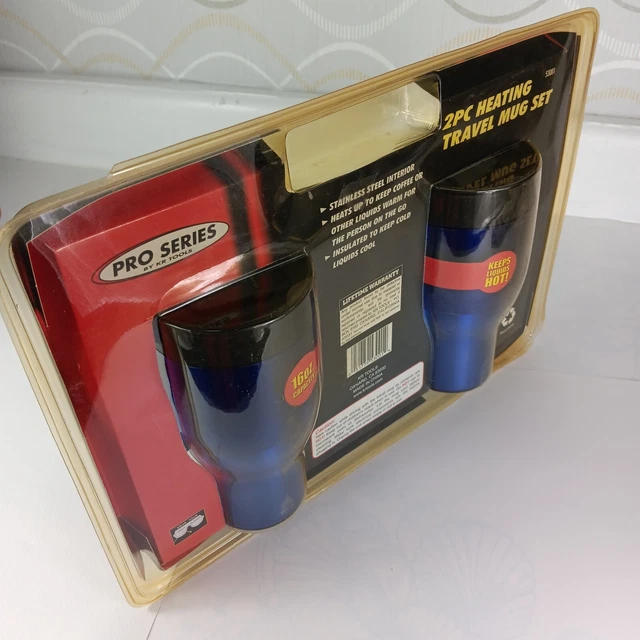 Set of 2 RoadPro Heated Travel Mug 12 Volt Digital- Coffee Mug Warmer BRAND NEW