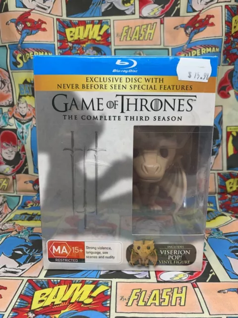 GAME OF THRONES The Complete 3rd Season Bluray + Viserion #22 Funko Pop! Box Set