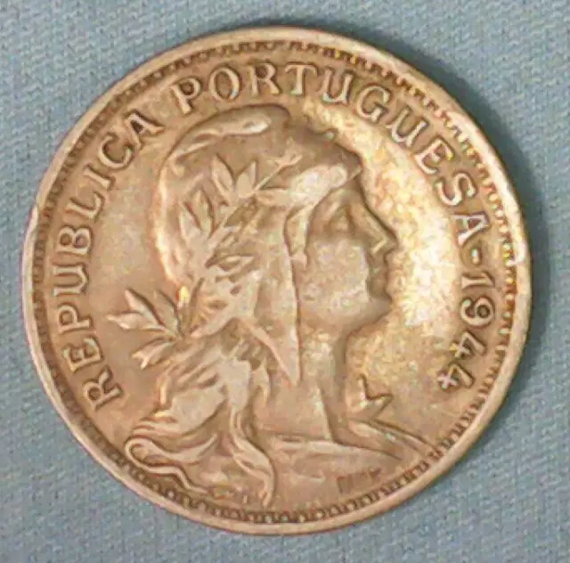 1944 Portugal 50 Centavos - Xf+/- Condition - Free U.s. / $12.50 World Shipping