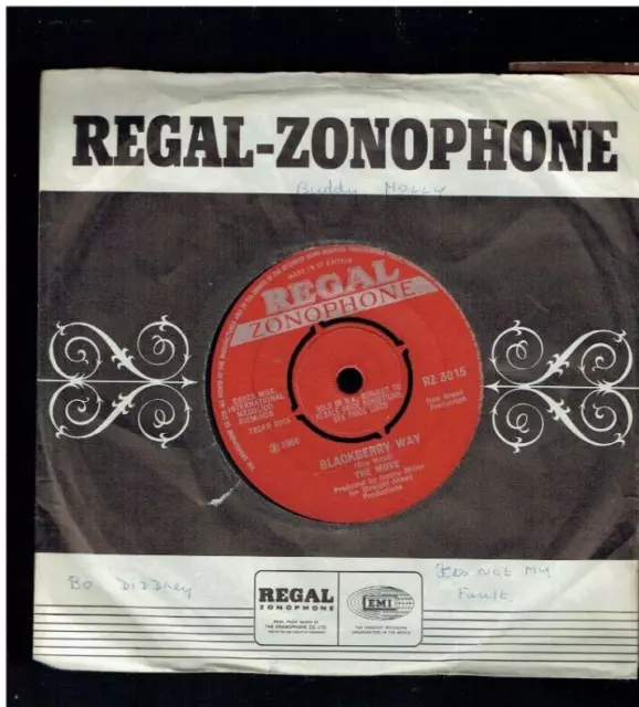 The Move Blackberry Way 1968 Vinyl Single Regal Zonophone