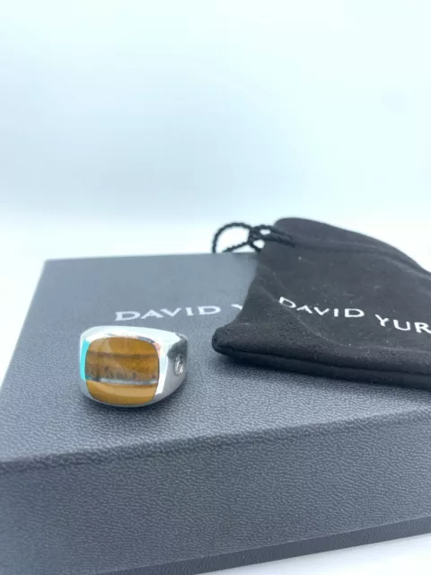 David Yurman Signet Exotic Ring Tiger's Eye 18mmx18mm size 11