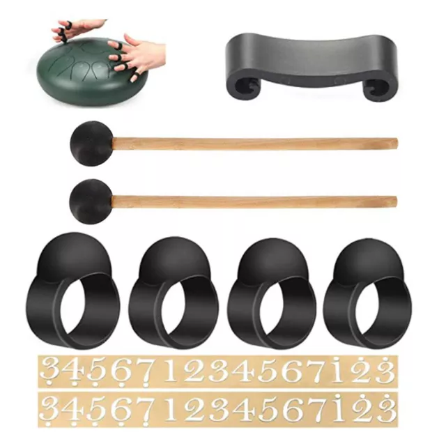 9pcs/Set Solid Wood Tongue Drum Drumstick Sound Stickers Instrument Accessories