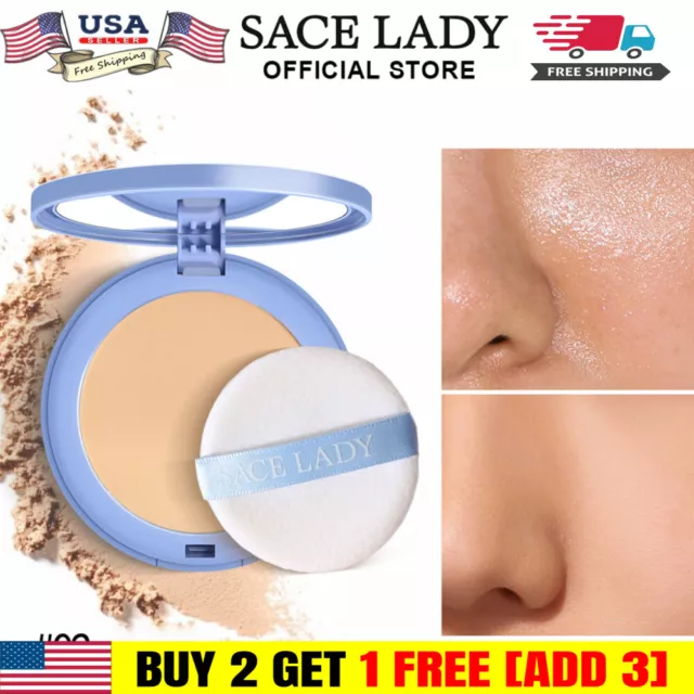 SACE LADY Silk Soft Mist Powder Cake Waterproof Longlasting Natural Nude Makeupe