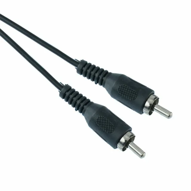 Negro 1m Macho a Macho Enchufe Rca Phono Cable Av Audio Video PC TV CCTV