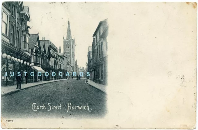 Harwich, Essex - Street Scene - Early Undivided Back Vignette Card - 1904