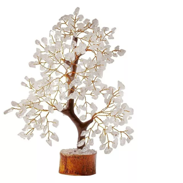 Clear Quartz Natural Gemstone Crystal Money Tree Good Luck Prosperity Feng Shui