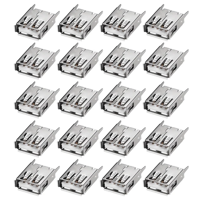 Circuito stampato connettore USB A Jack femmina 4 pin verticali diritte 20pz