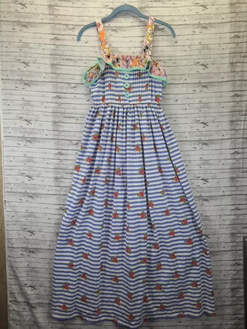 435 By Matilda Jane Maxi Dress Size 16 Endless Summer Blue White Stripe Pink