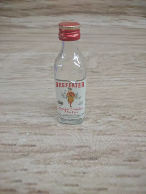 Vintage Beefeater London Distilled Dry Gin Collectible Mini Bottle Empty