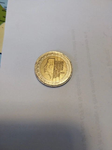 Piece de 2 euros rare 2001 Beatrix Koningin Der Nederlanden 2001