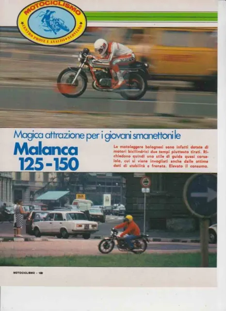 advertising Pubblicità-MOTO MALANCA  125 -150 1978 -MOTOITALIANE MOTOSPORT EPOCA