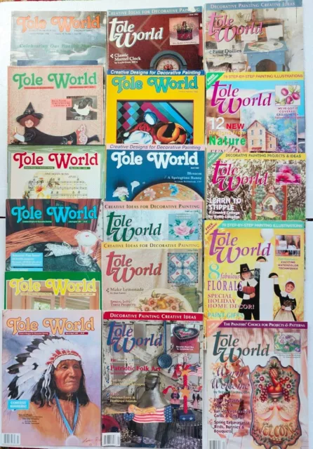 Lote de 17 revistas TOLE WORLD 1988 A 1997 ~ IDEAS DE PINTURA DECORATIVA Lote de 17 revistas TOLE WORLD 1988 A 1997 ~ IDEAS DE PINTURA DECORATIVA