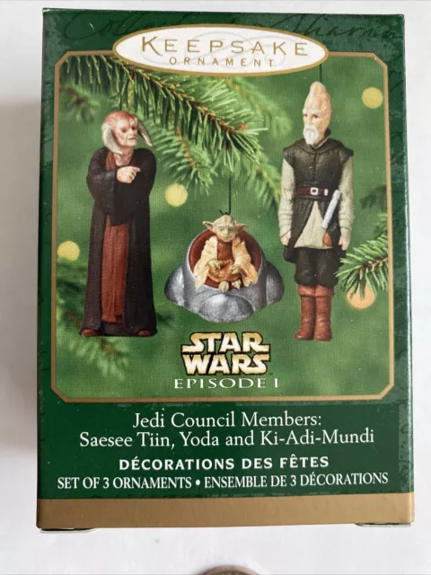 Hallmark 2000 Star Wars Jedi Council Members Yoda  Miniature Ornament