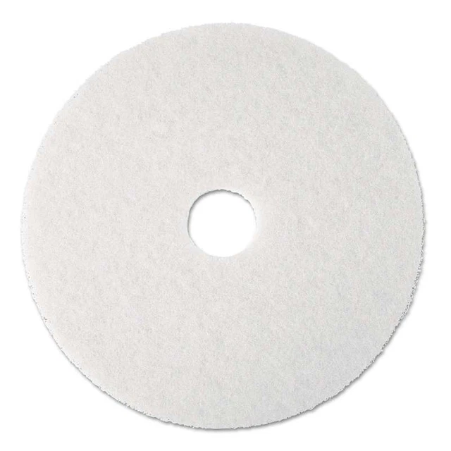 3M Super Polish Floor Pad 4100, 19" Diameter, White, 5/Carton 048011084831