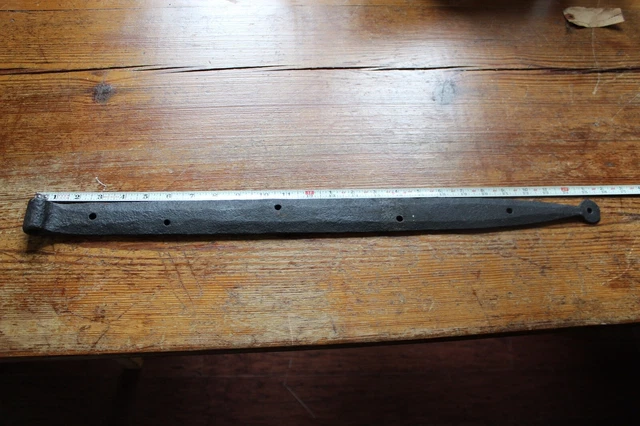 Antique Straight Hand Forged 25.5" Barn Door hinge, Strap Gate Black Cast Iron