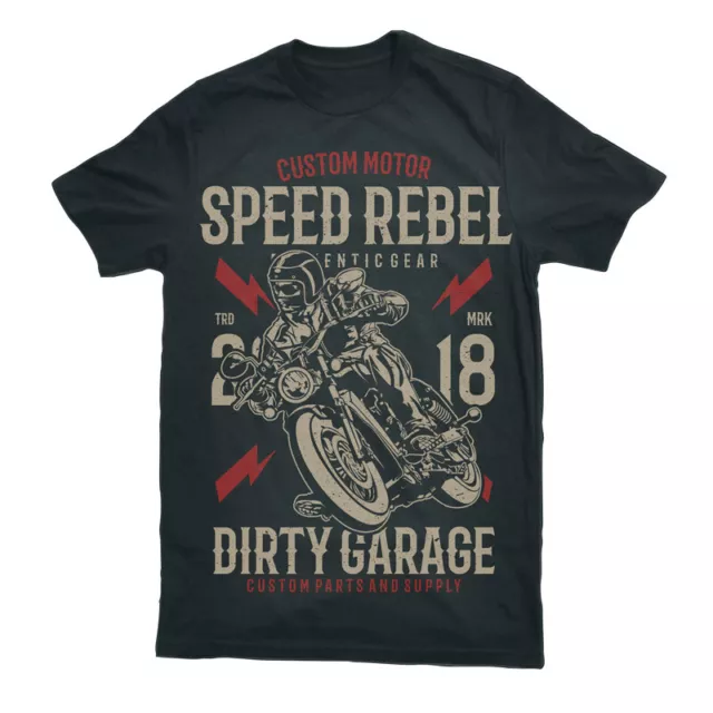 T-Shirt Speed Rebel Moto Biker Moto Regalo Cafe Racer Garage S-3XL