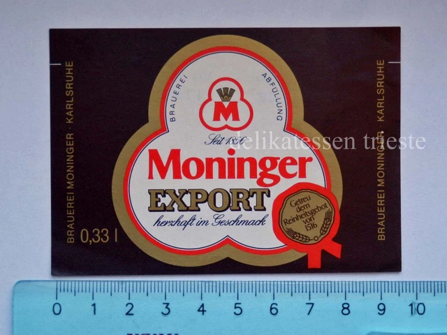 BIRRA MONIGER EXPORT Brauerei bier beer vecchia ETICHETTA old LABEL vintage