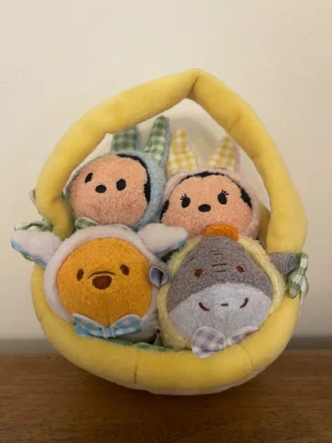 Disney Tsum Tsum Plush Easter Basket with Mickey Minnie Winnie-the-Pooh Eeyore