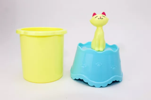 Novelty Design Bathroom / Dresser Organizer Cotton Swabs Holder Lucky Cat Yellow