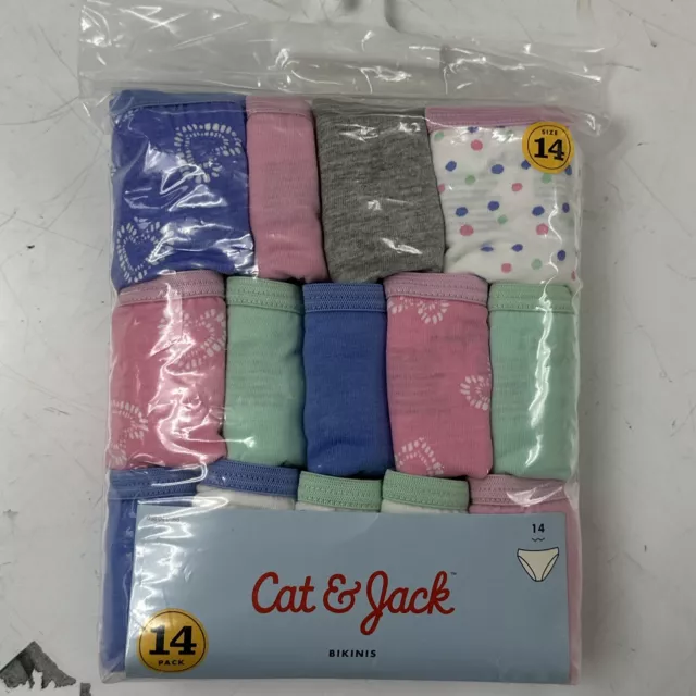 24 PACKS OF Girls Cat & Jack - Bikini Underwear - 14 Pairs Per