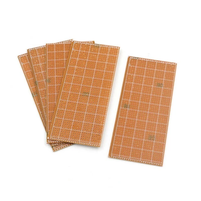 5pcs / Set Stripboard DIY PCB Platine Simple Côté Carte Circuit Électronique
