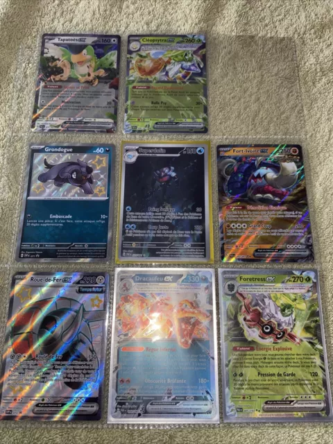 Lot 8 Cartes Pokémon Full Art Shiny Destinées De Paldea EV 4.5