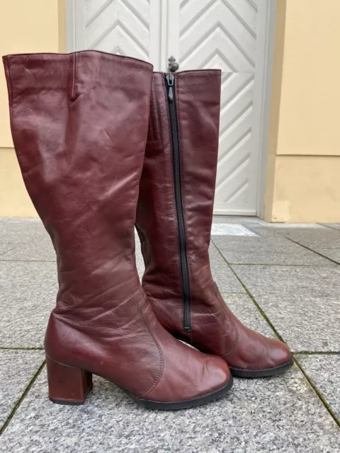 Medicus Stiefel Leder weinrot Bordeaux Rot 80er True Vintage 80s boots leather