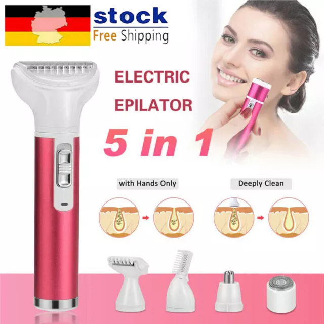 5-In-1 Elektrischer Damenrasierer Schmerzfreier Intimrasierer Frauen Haartrimmer