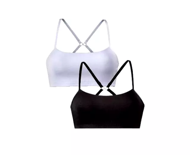 2x BH Sport-BH Bügellos BügellosBH schwarz und weiß größe 32/34 Damen NEU top  .