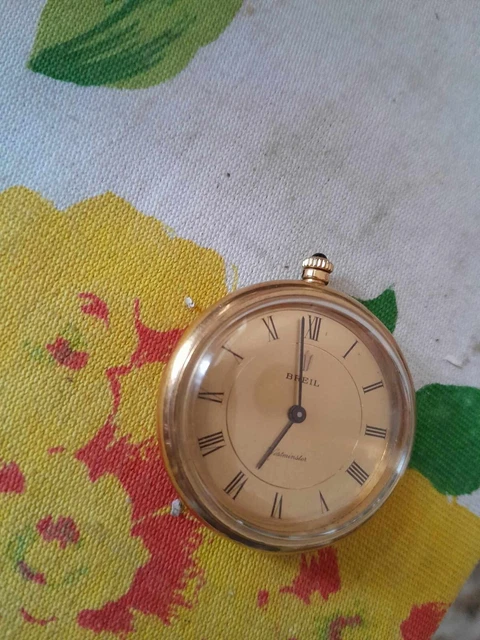 Montre De Poche Vintage Breil Westminster Mécanique Manuelle – Neuf Avec étiquettes, Boîtier Or 32 Mm, Suisse