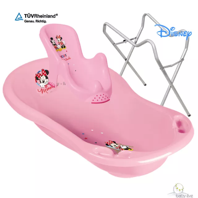 *MINNIE MICKEY SET BABYWANNE BADEWANNE STÖPSEL TÖPFCHEN mit/ohne STÄNDER-Grau